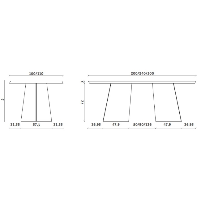 Table fixe Maggese Miniforms