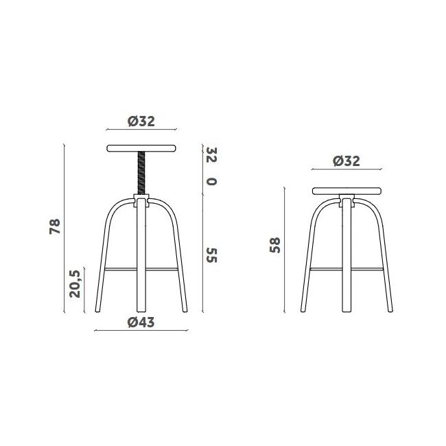 Tabouret Ferrovitos Miniforms