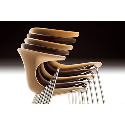 Chaise Infiniti Design modèle Loop 3D Wood 4 Legs - Arredare moderno