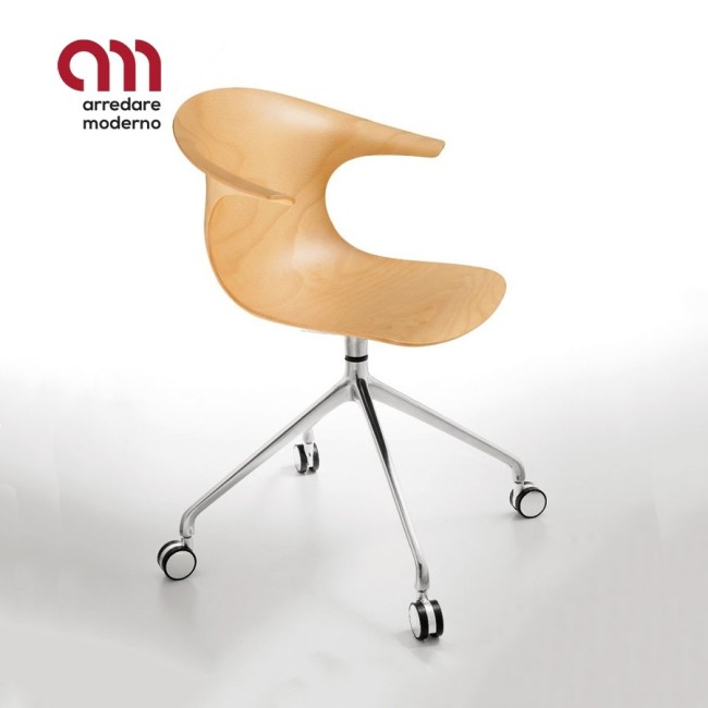 Chaise Loop 3D Wood Swivel with castors - Arredare moderno