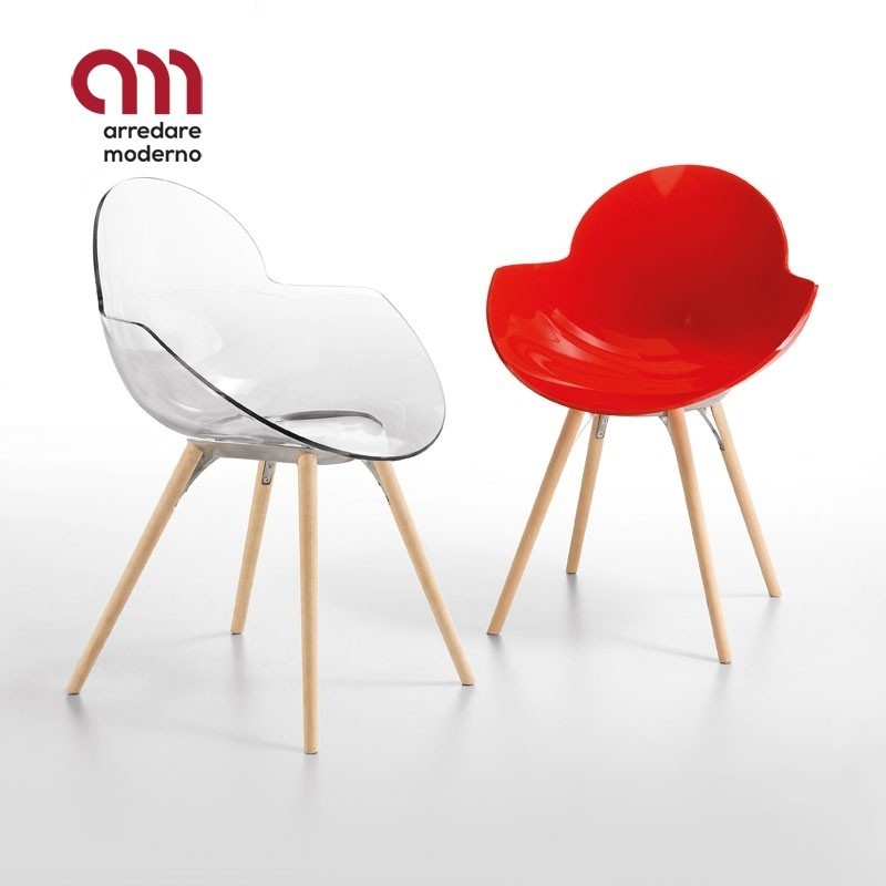 Chaise Infiniti Design modèle Cookie Wooden Legs - Arredare moderno