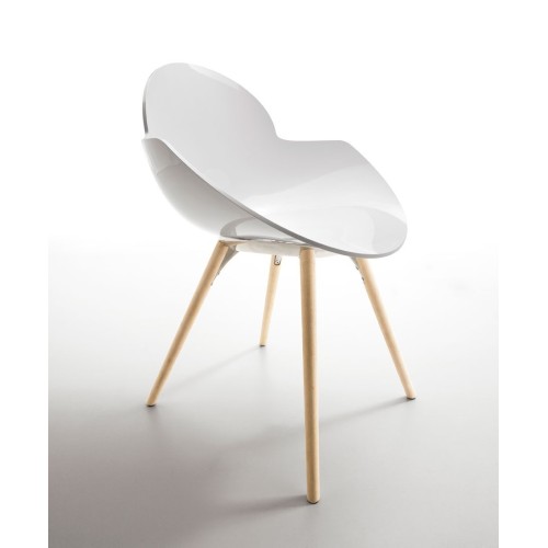 Chaise Infiniti Design modèle Cookie Wooden Legs - Arredare moderno