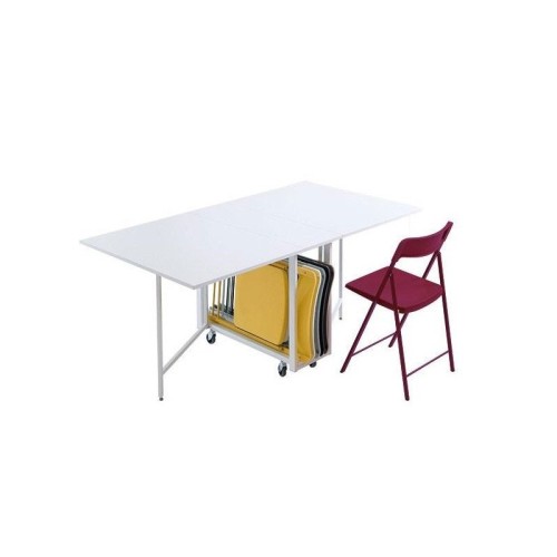 table-archimede-pezzani-blanc-avec-ensamble-de-chaises-pliantes-zeta