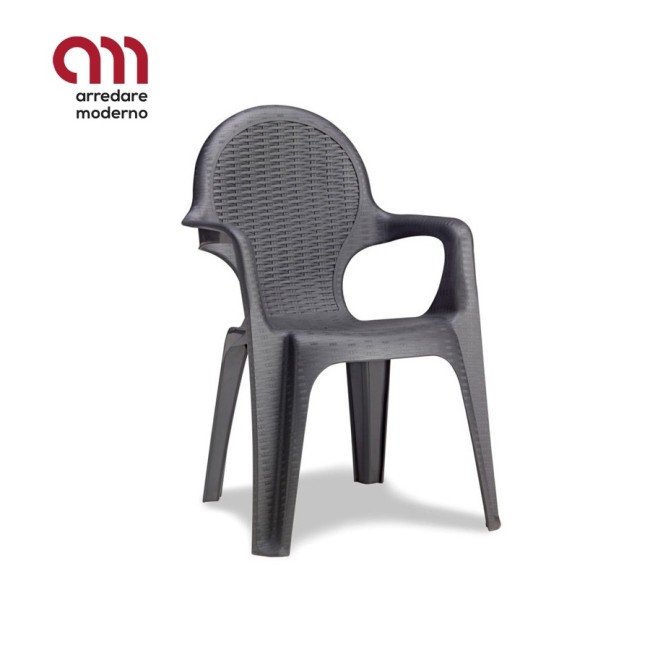 Intrecciata Scab Chaise avec accoudoirs