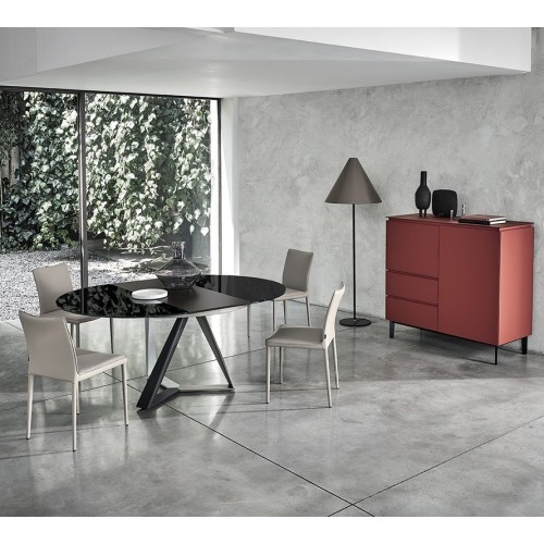 Millennium Bontempi Table rond en cristal