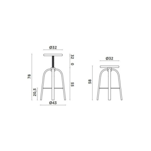 Sgabello Ferrovitos Miniforms