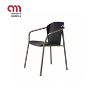 Chaise Finn metal wood Scab Design avec accoudoirs