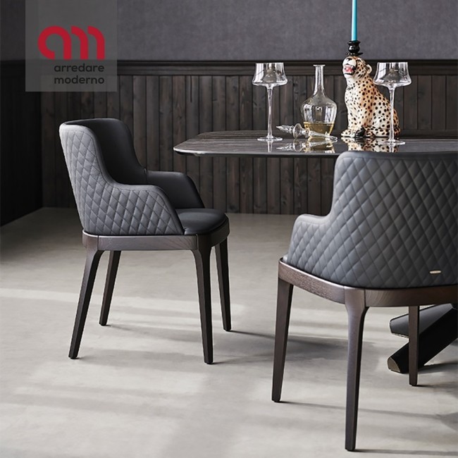 Magda Couture Cattelan Italia Chaise avec accoudoirs