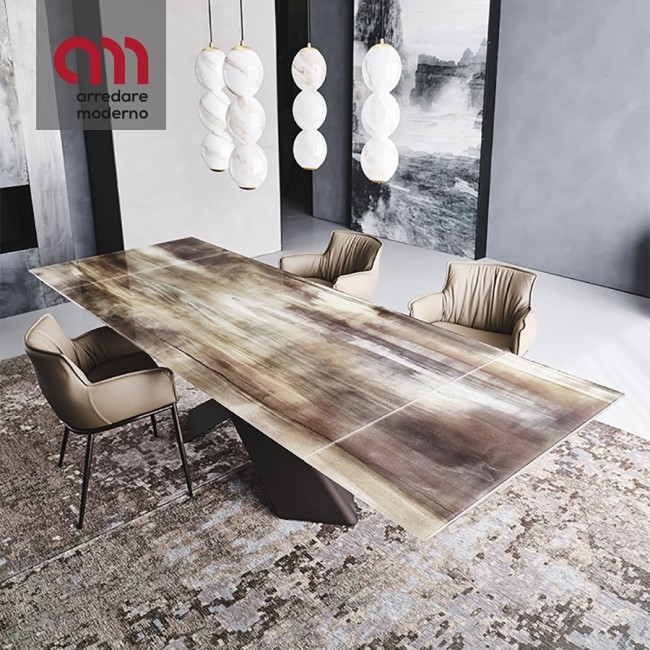 Table salon extensible Tyron Crystalart Drive Cattelan Italia