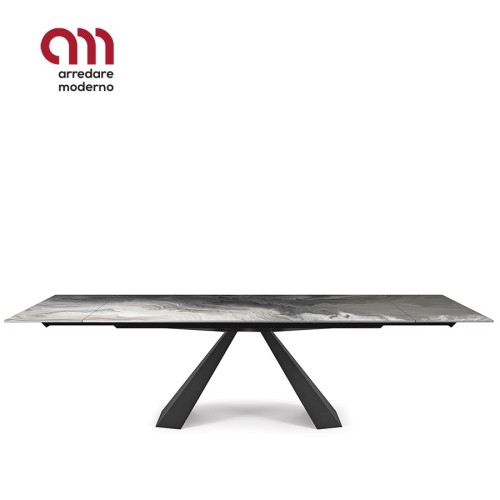 Table salle a manger extensible Eliot Crystalart Drive Cattelan Italia