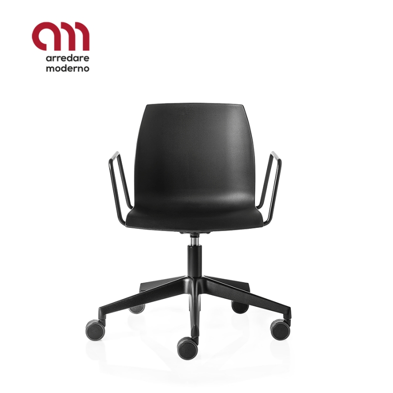 Chaise Kalea Kastel de bureau pivotante gaz 5 branches et accoudoirs