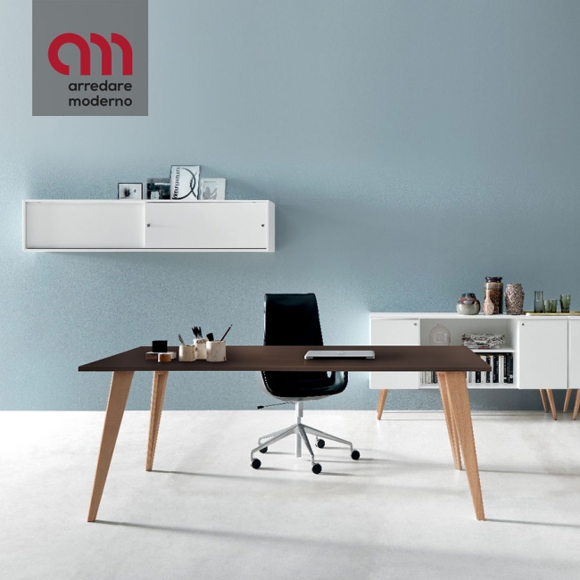 Bureau Pigreco Martex avec plateau rectangulaire