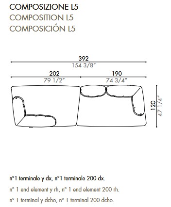 Divano Ethìa Désirée dimensioni