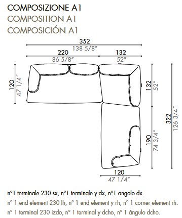 Divano Ethìa Désirée dimensioni