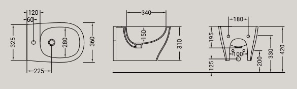 Bidet My Hidra Ceramica dimensioni