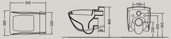 Dimensiones del WC Hi-Line de Hidra Ceramica