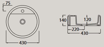 Dimensions du Lavabo Komfort Hidra Ceramica