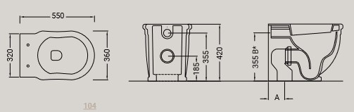 Dimensions Bidet Ellade Hidra Ceramica