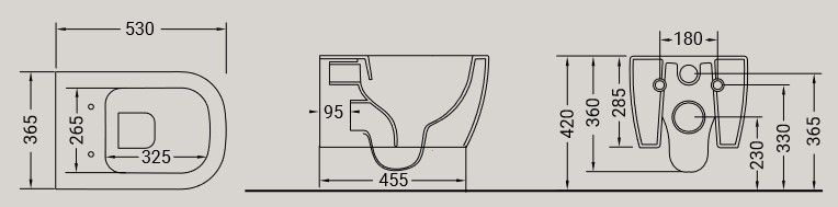 Dimensions WC Suspendu Faster Hidra Ceramica