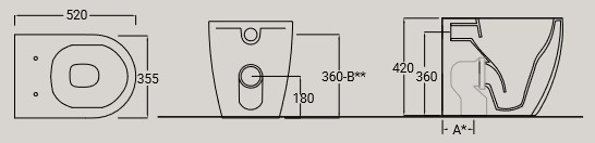 Dimensions of the Tour Hidra Ceramica WC