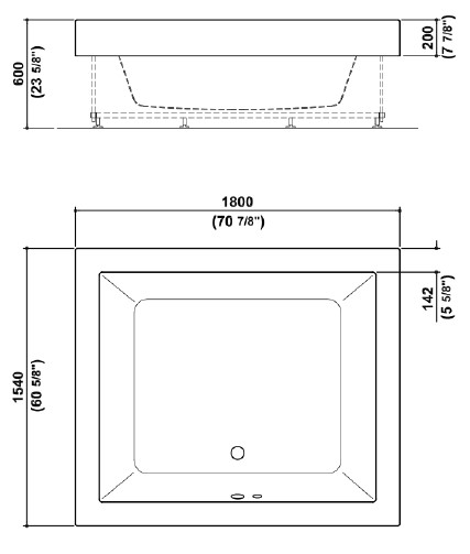 Pouf letto Kos 70 x 60 (180) cm antracite