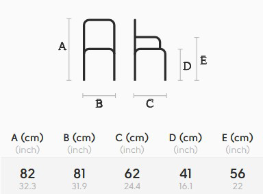 Sedia-Guapa-Midj-AP-M-CU-dimensioni