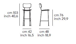 Sgabello-Master-Midj-H75-M-TS-dimensioni