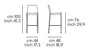 hocker-Nuvola-Midj-H75-R-CU-größe