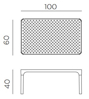 Abmessungen des Net Nardi Beistelltischs