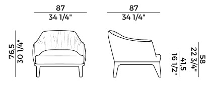 Poltroncina Blossom Potocco misure