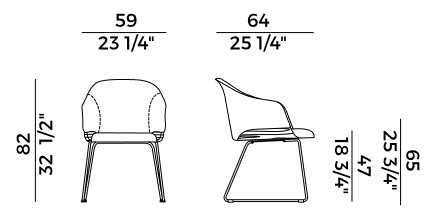 Lyz Potocco sledge base armchair sizes