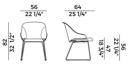 Sedia Lyz Potocco base a slitta dimensioni