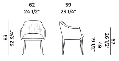 fauteuil Blossom Potocco dimensions