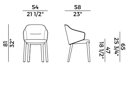 fauteuil Concha Potocco dimensions