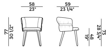 Coulisse Potocco Armchair sizes