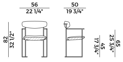 Keel Light Potocco Armchair sizes