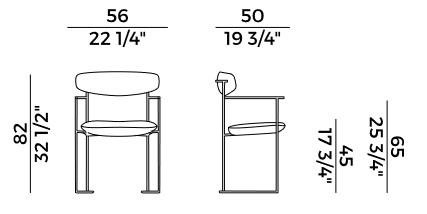 Silla Keel Potocco con apoyabrazos medidas