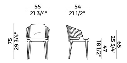 Silla Velis PAR Potocco con apoyabrazos medidas