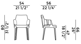 Silla Velis W Potocco con apoyabrazos medidas