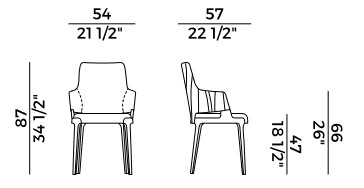 fauteuil Velis W Potocco dimensions