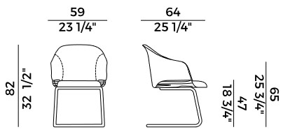 fauteuil Lyz U Potocco dimensions