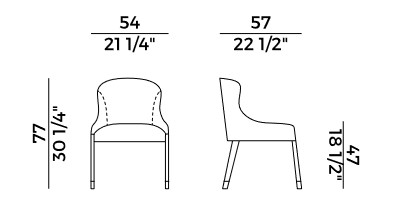 Sedia Miura Potocco dimensioni