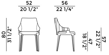 Sedia Velis W Potocco dimensioni