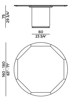 Otab Potocco table sizes