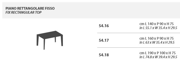 Abmessungen des festen rechteckigen Tisches Etro Bontempi Casa