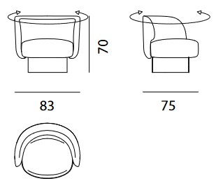 Sillón Doris Bontempi Casa en madera dimensiones