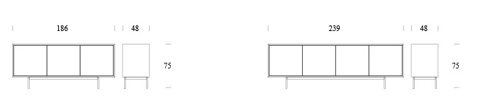 Dimensions of Kintsugi Tonin Casa Sideboard