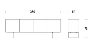 Dimensions du buffet Monolithe Tonin Casa