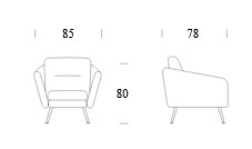 Dimensiones del Sillón Milo de Tonin Casa