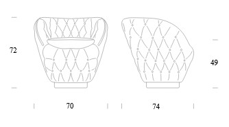 Dimensiones del Sillón Capriccio Tonin Casa